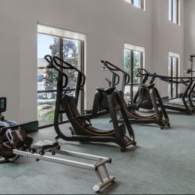 Get your workout on fitness center with exercise equipment
