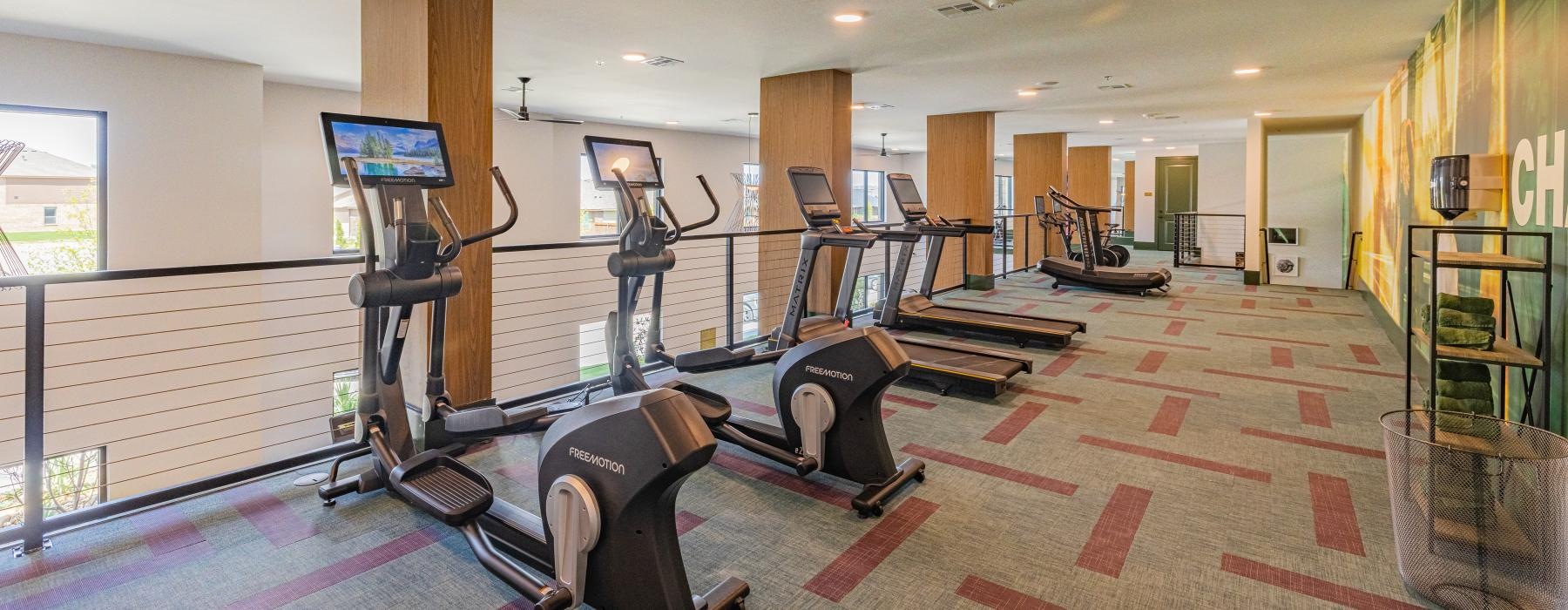 a room with exercise equipment